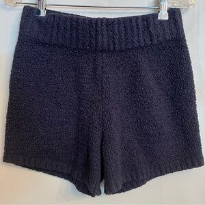 Skims Kim Kardashian Cozy Knit Shorts Black High Waist Size L XL